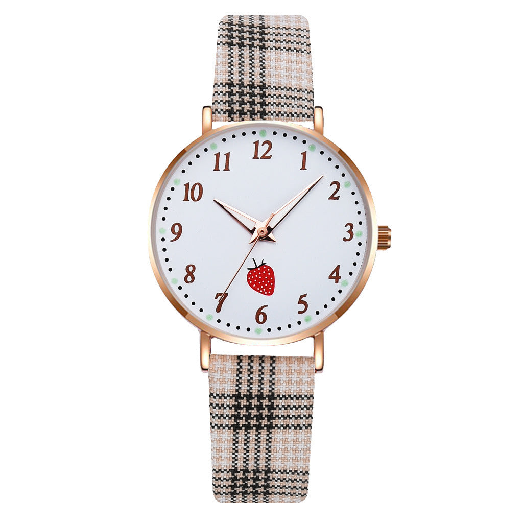 Wholesale Strawberry Pattern Versatile Quartz Watch