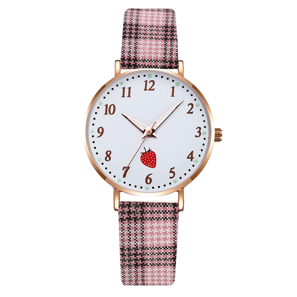 Wholesale Strawberry Pattern Versatile Quartz Watch