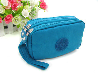 Wholesale Large Three-pull Large-capacity Hand-held Oxford Cloth Coin Purse