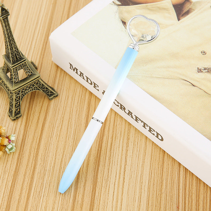 Wholesale New Love Diamond Pen Heart Shaped Large Diamond Pen Large Diamond Pen Metal Ballpoint Pen