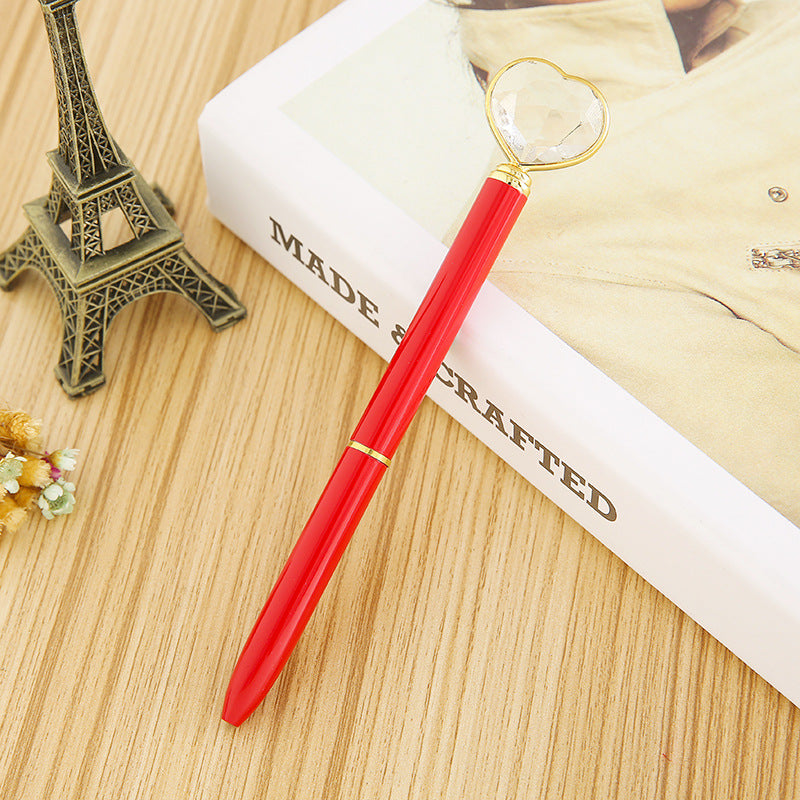 Wholesale New Love Diamond Pen Heart Shaped Large Diamond Pen Large Diamond Pen Metal Ballpoint Pen