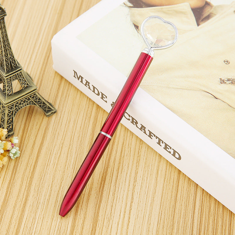 Wholesale New Love Diamond Pen Heart Shaped Large Diamond Pen Large Diamond Pen Metal Ballpoint Pen