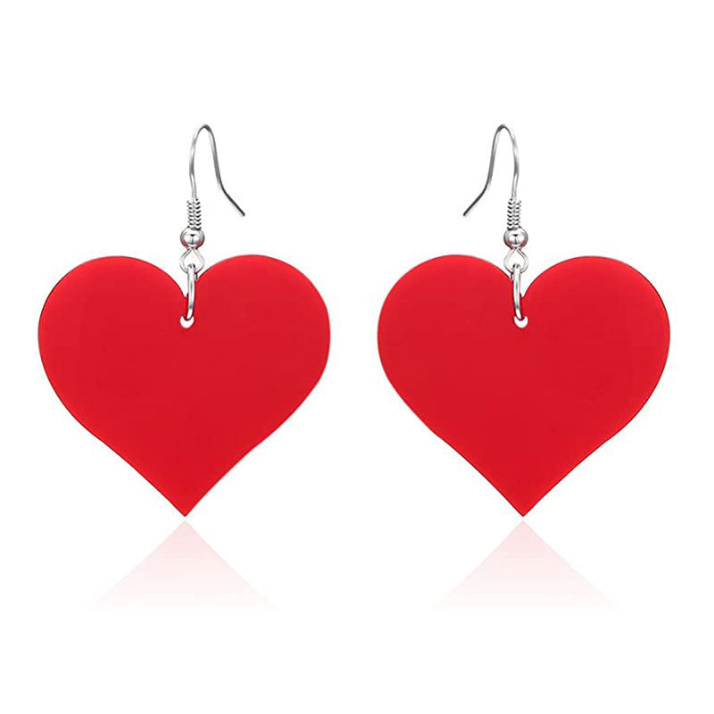 Wholesale Love  Red  Heart Valentine' s Day  Earrings Love Letters