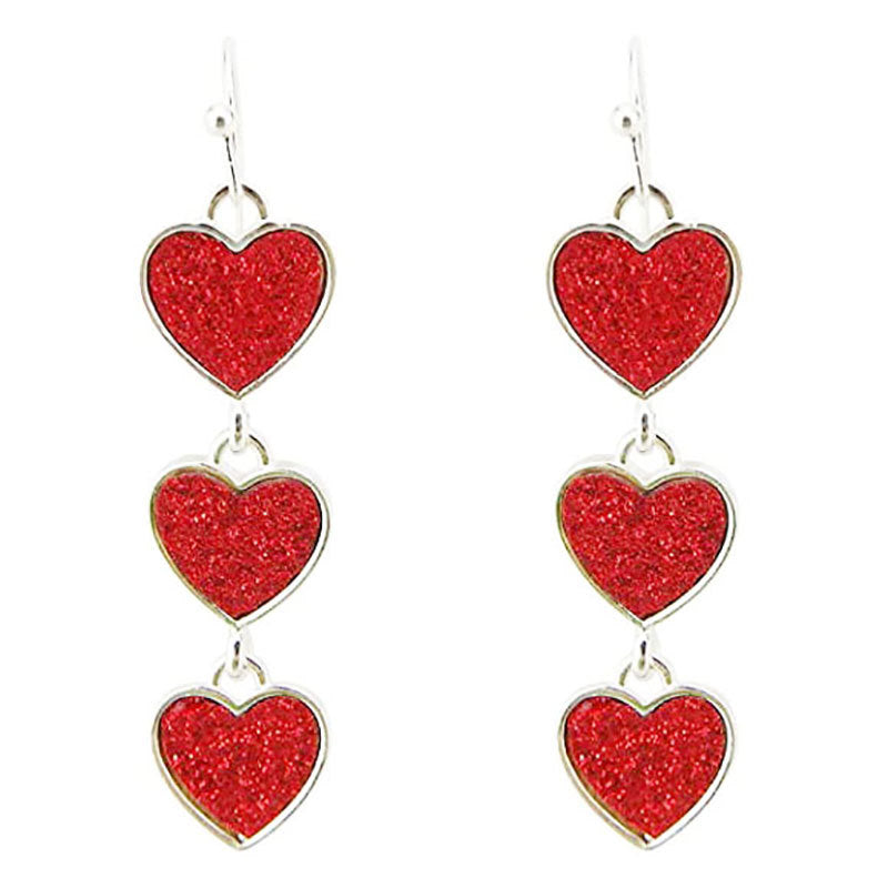 Wholesale Love  Red  Heart Valentine' s Day  Earrings Love Letters