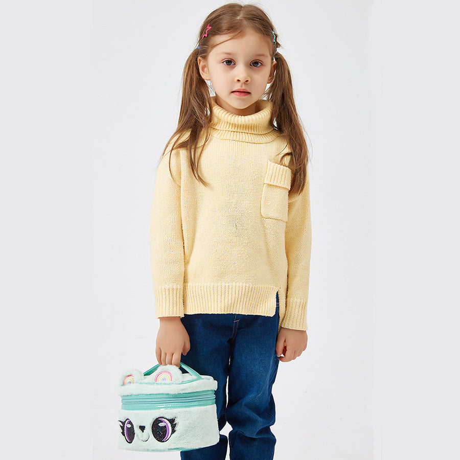 Wholesale Cartoon Big Eyes Unicorn Embroidered Plush Cute Storage Bag