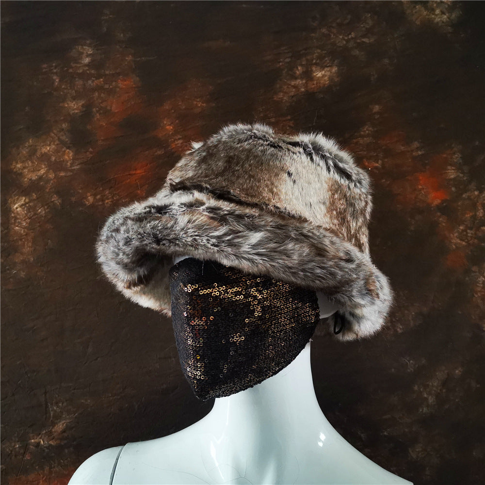 Wholesale Color Leopard Print Warm Fisherman Hats