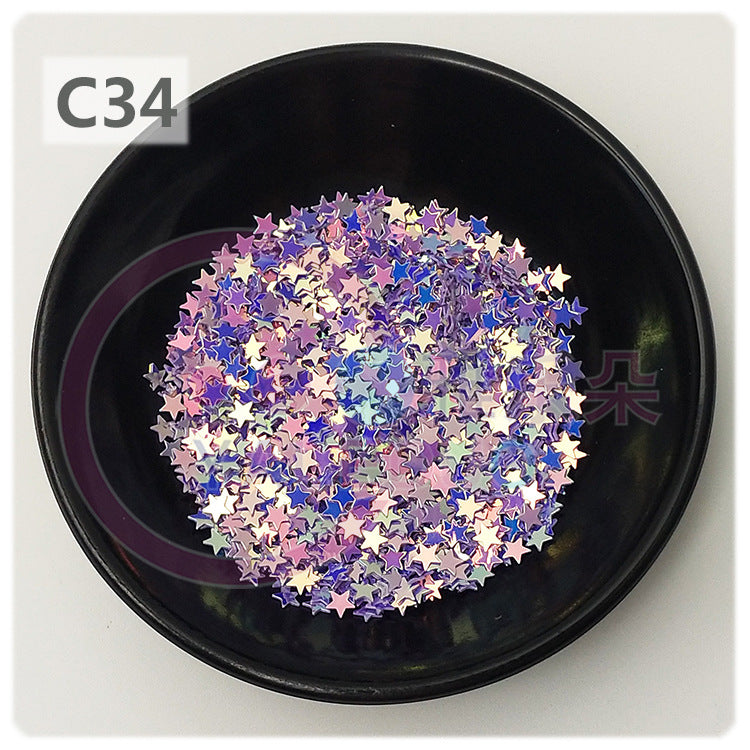 Wholesale 4mm five-pointed star pvc sequins