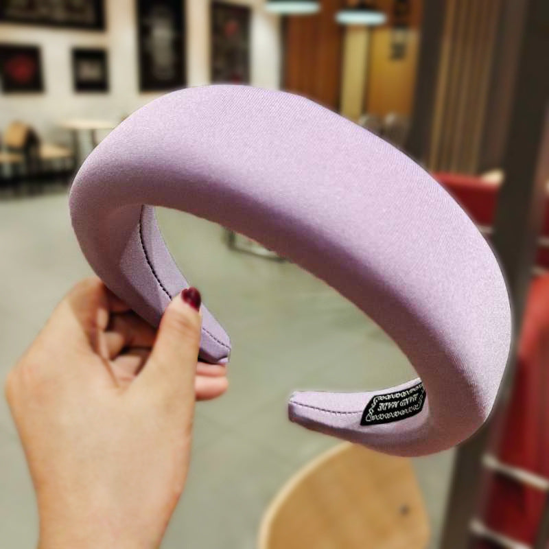 Wholesale Style Candy Color Sponge Flat Wide Edge Milk Silk Headband