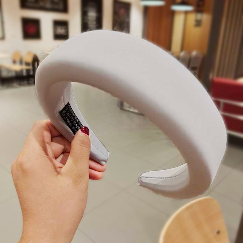 Wholesale Style Candy Color Sponge Flat Wide Edge Milk Silk Headband