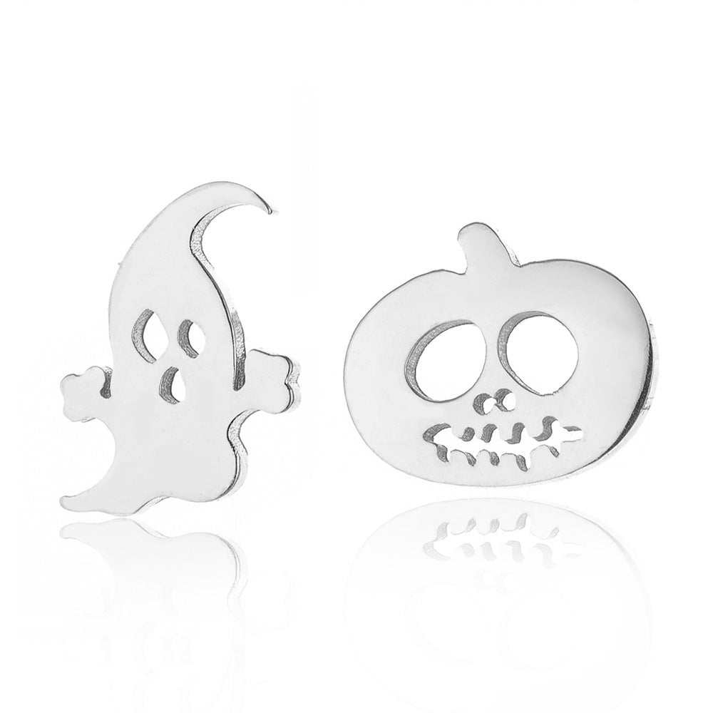 Wholesale Halloween Stainless Steel Cute Pumpkin Ghost Christmas Earrings