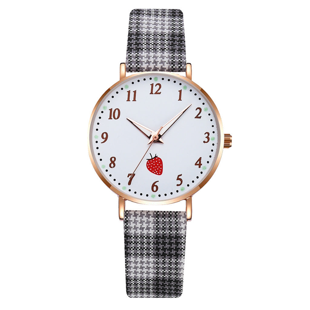 Wholesale Strawberry Pattern Versatile Quartz Watch