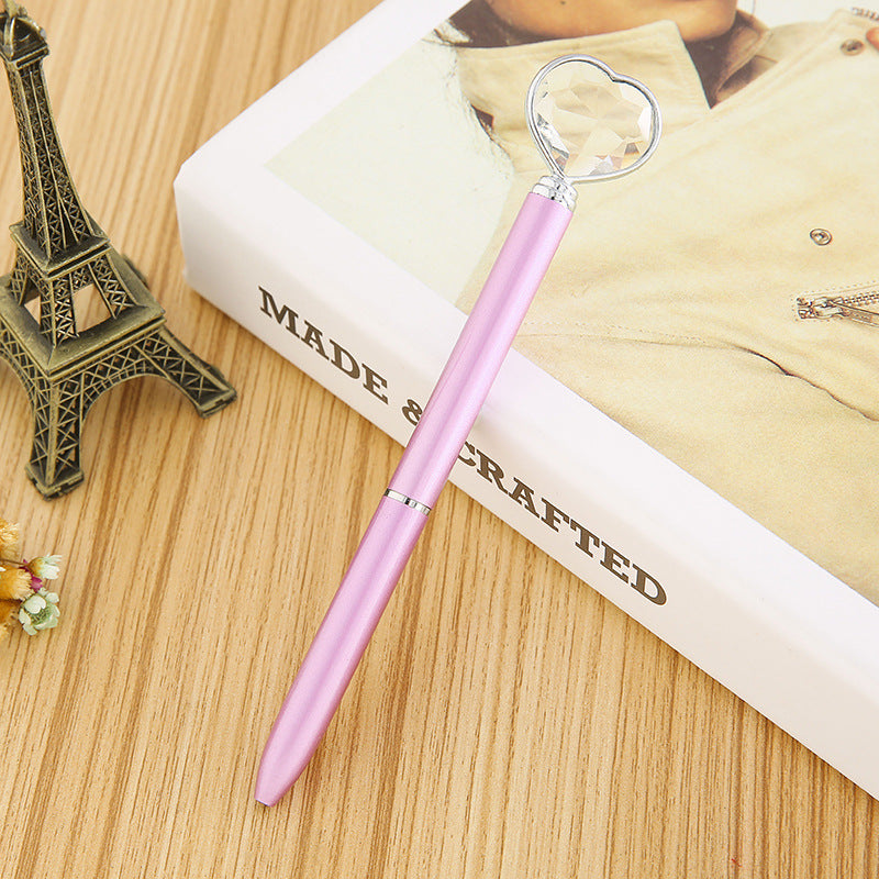 Wholesale New Love Diamond Pen Heart Shaped Large Diamond Pen Large Diamond Pen Metal Ballpoint Pen