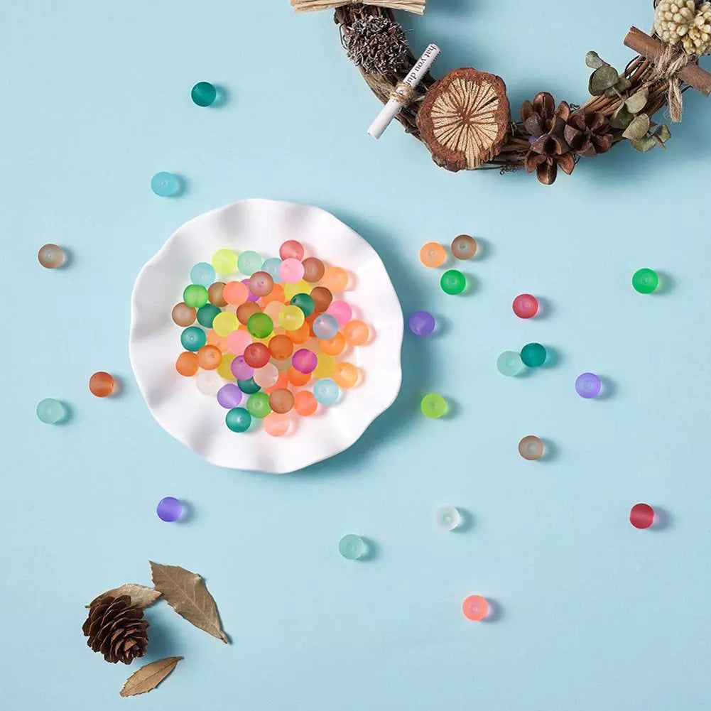 Wholesale 500pcs 4/6/8/10mm Frosted Glass Beads