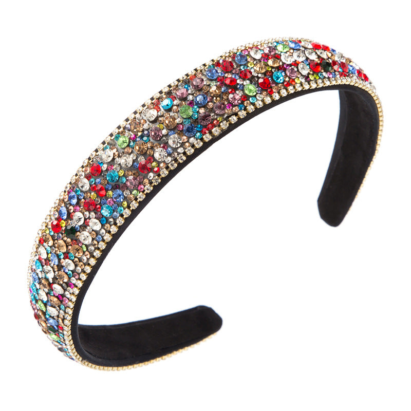 Wholesale Trendy Colorful Full Diamond Anti Slip Simple Headband
