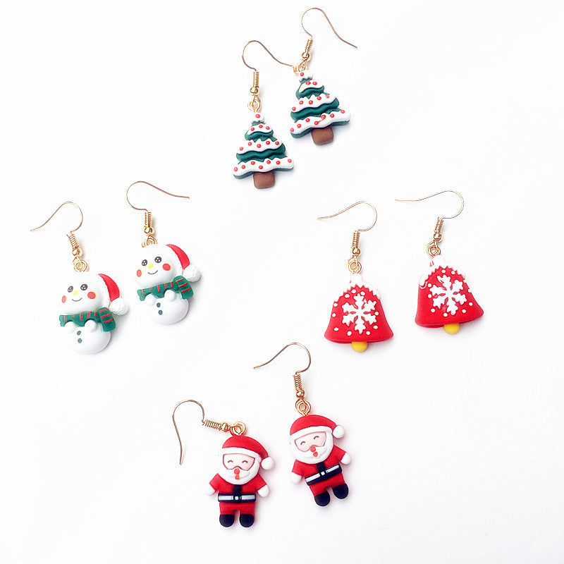 Wholesale Christmas Tree Bell Zinc Alloy Earrings