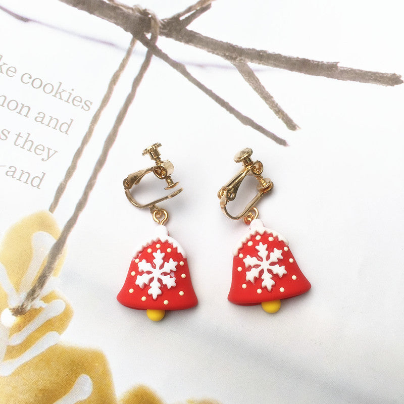 Wholesale Christmas Tree Bell Zinc Alloy Earrings