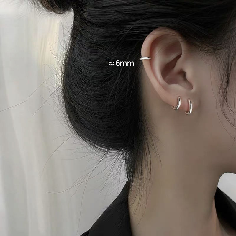Wholesale Silver earrings ear bone studs plain hoop earrings