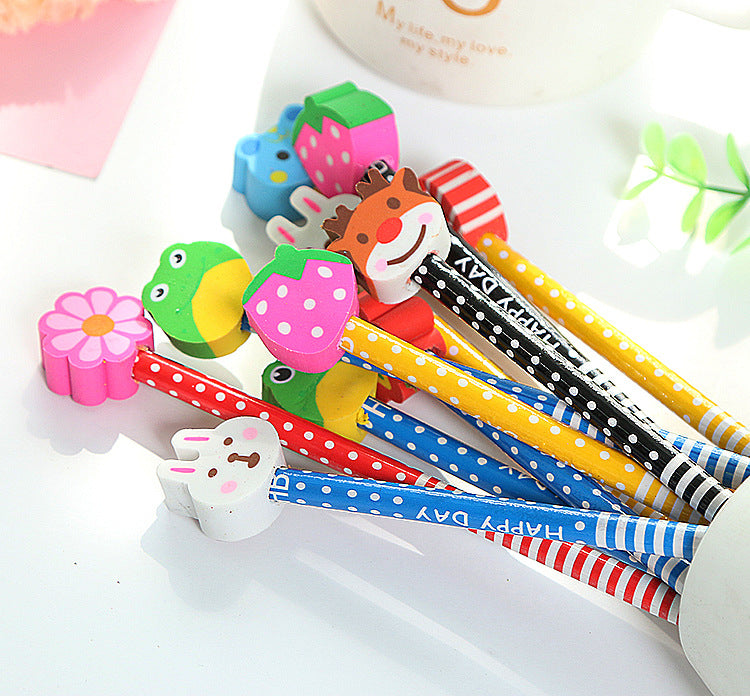 Wholesale Cartoon Eraser HB Wooden Pencil