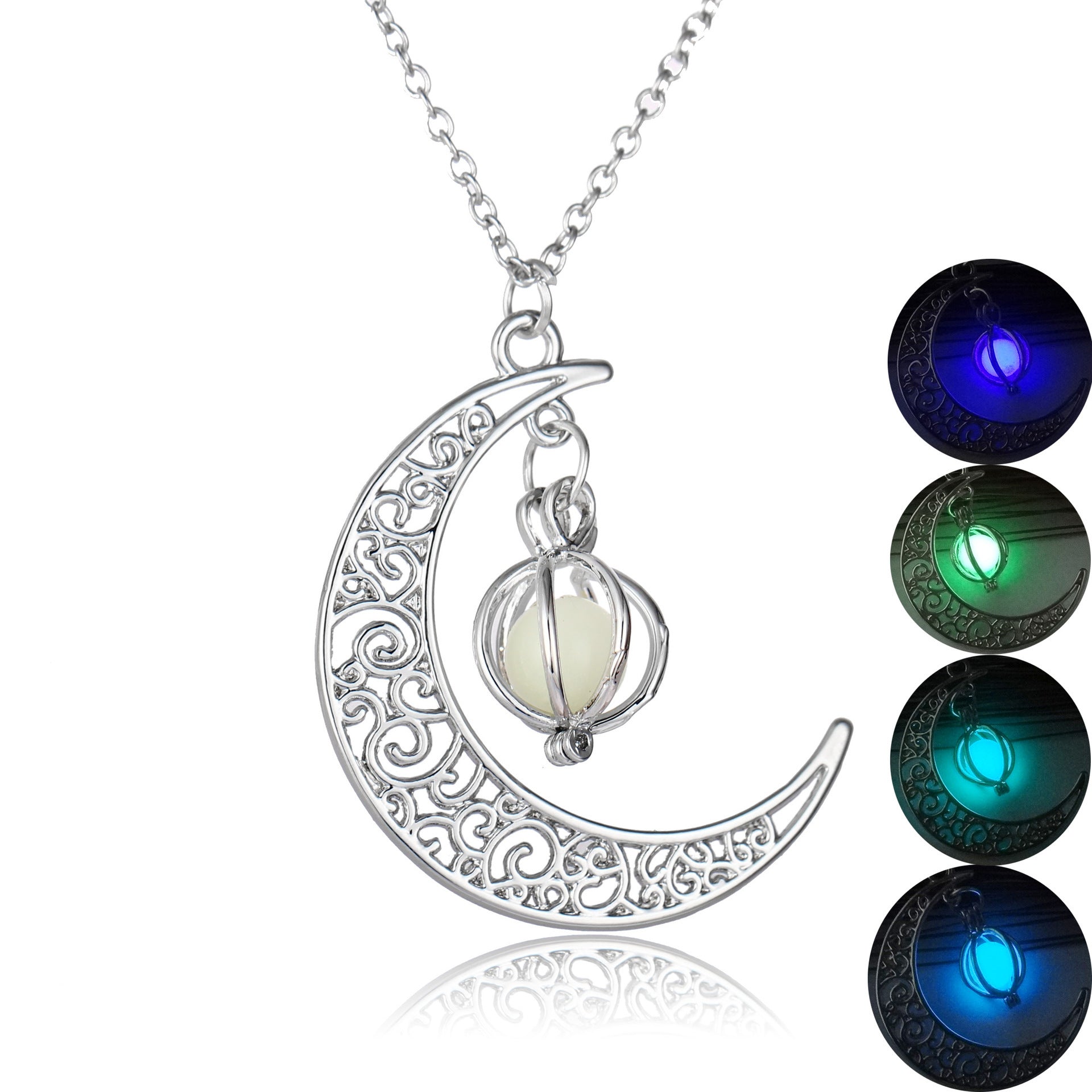 Wholesale Glowing Moon Pumpkin Necklace  Alloy Clavicle Chain