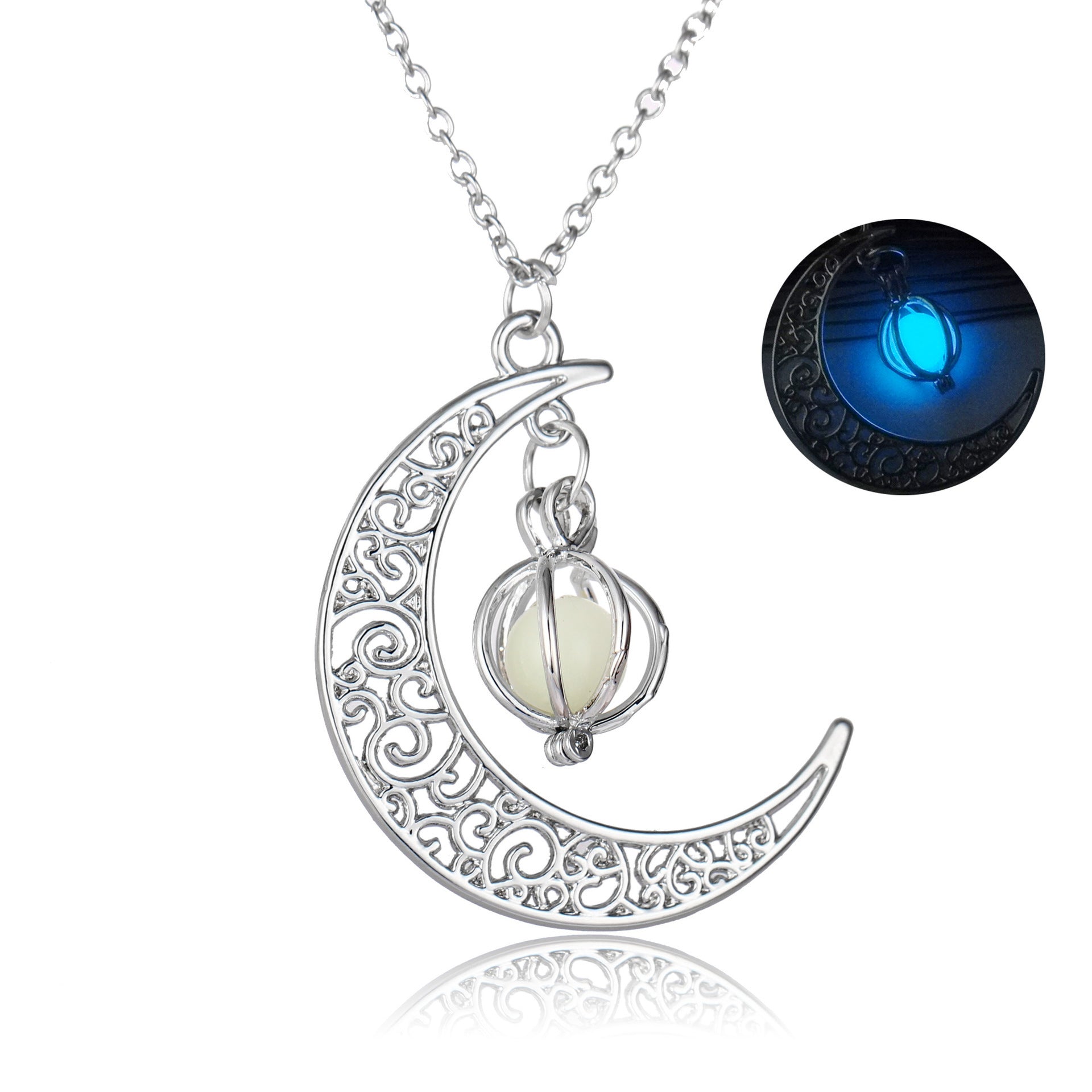 Wholesale Glowing Moon Pumpkin Necklace  Alloy Clavicle Chain