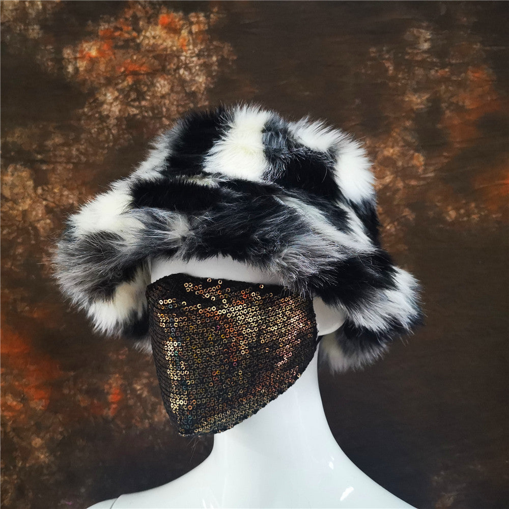 Wholesale Color Leopard Print Warm Fisherman Hats