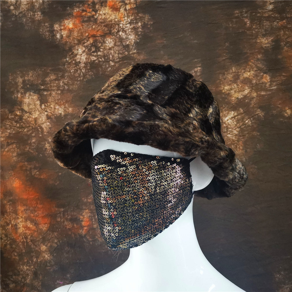 Wholesale Color Leopard Print Warm Fisherman Hats