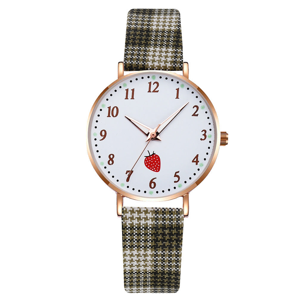 Wholesale Strawberry Pattern Versatile Quartz Watch