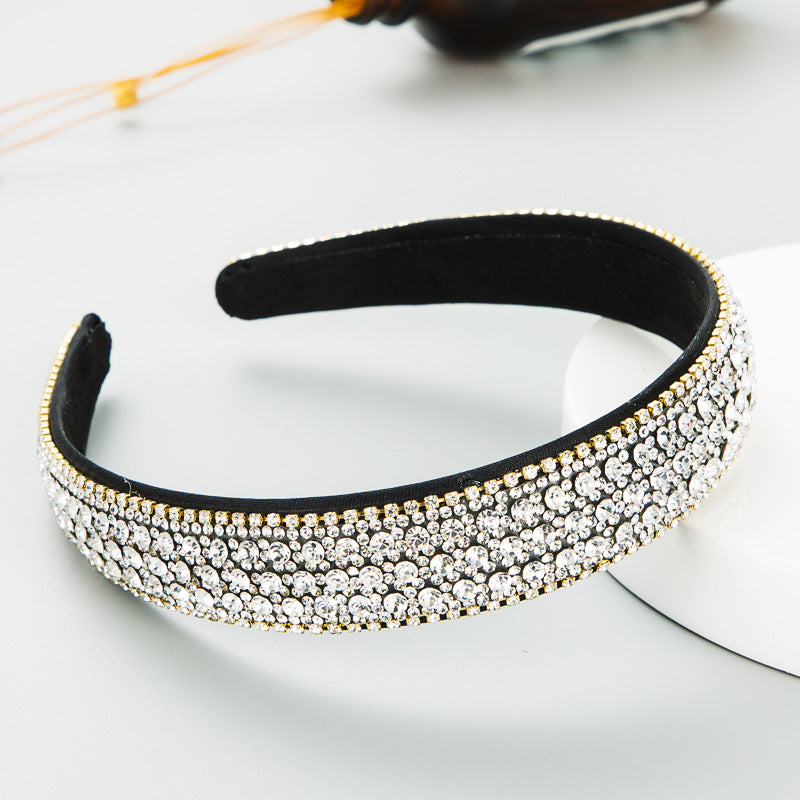 Wholesale Trendy Colorful Full Diamond Anti Slip Simple Headband