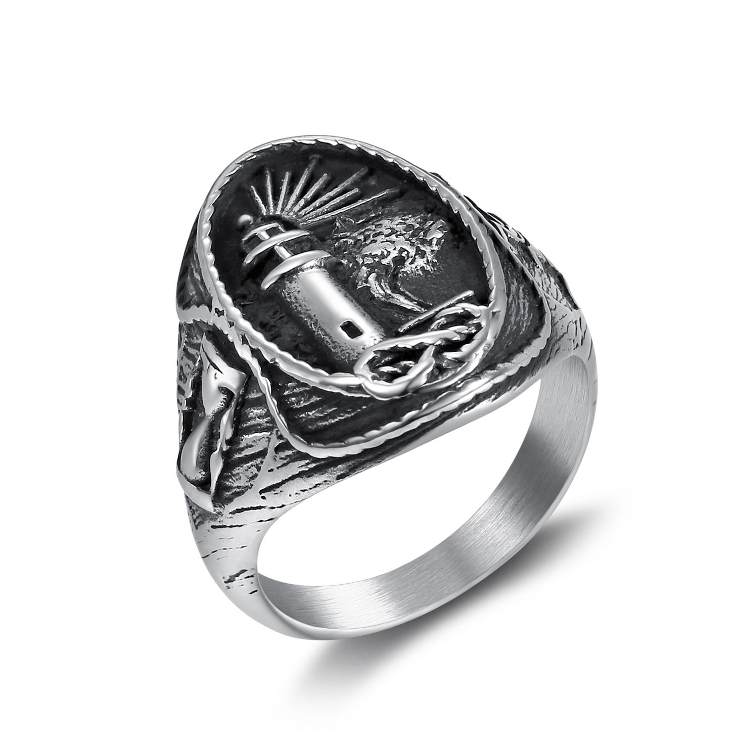 Wholesale Vintage Sea Life Titanium Steel Ring