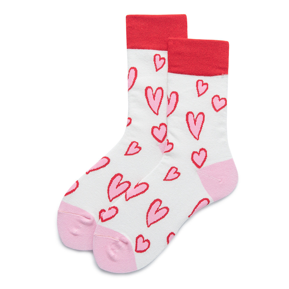 Wholesale Valentine's Day Autumn and Winter Cotton Socks College Style Striped Mid-calf Socks
