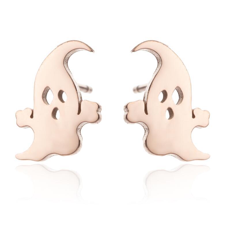 Wholesale Halloween Stainless Steel Cute Pumpkin Ghost Christmas Earrings
