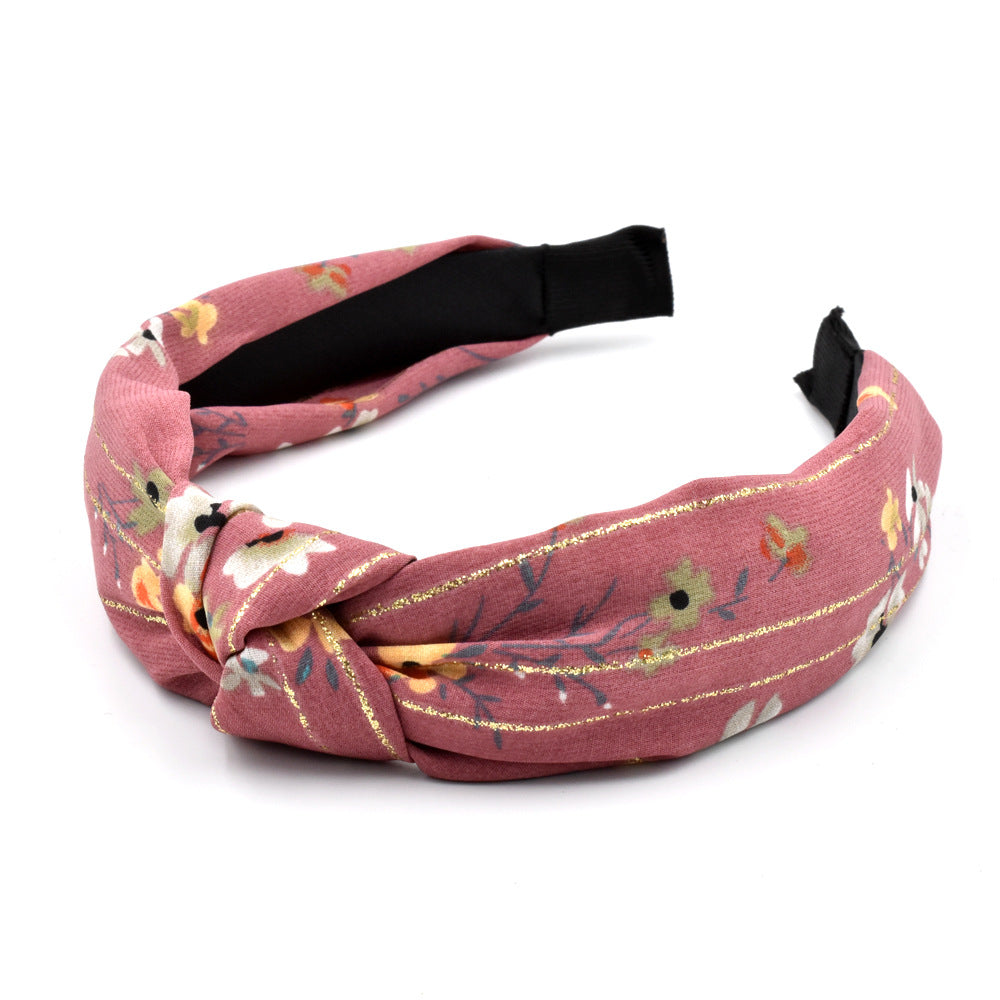 Wholesale Vintage Gold Silk Plum Blossom Fabric Headband