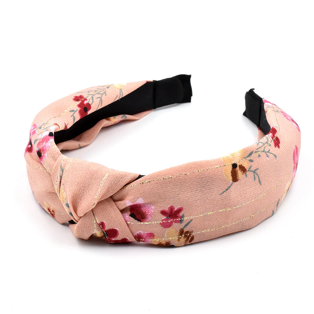 Wholesale Vintage Gold Silk Plum Blossom Fabric Headband
