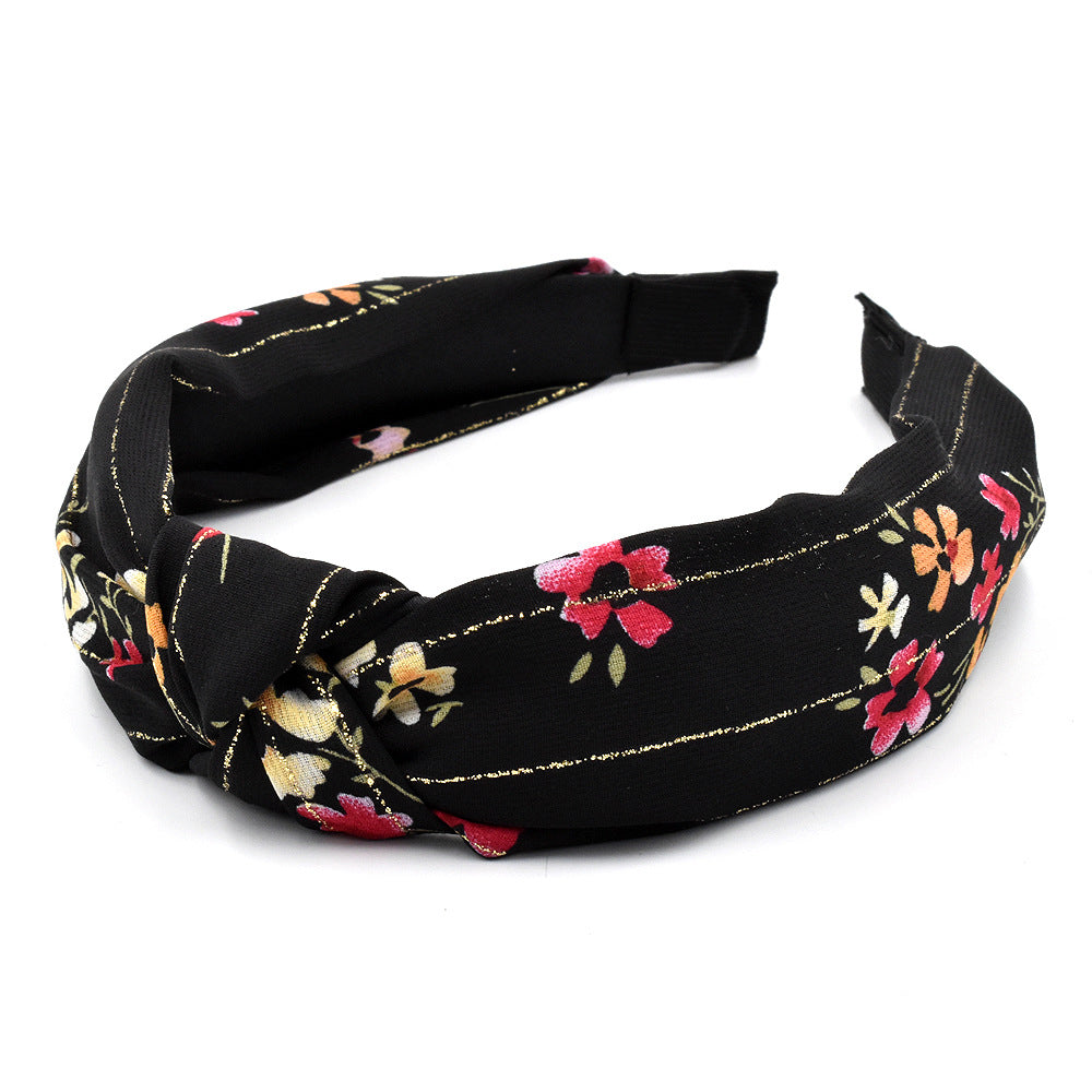 Wholesale Vintage Gold Silk Plum Blossom Fabric Headband