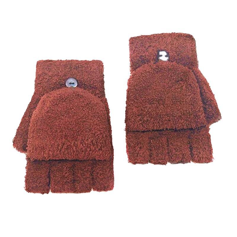 Wholesale Winter Women's Warm Flap Half-finger Gloves