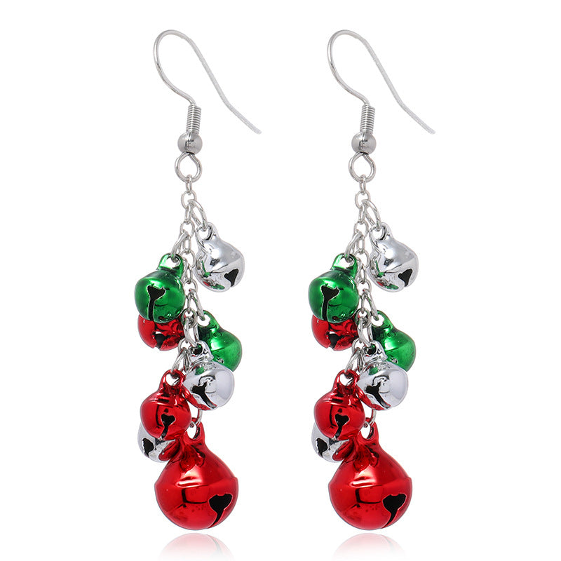 Wholesale cartoon Christmas Santa Claus bell alloy Earrings