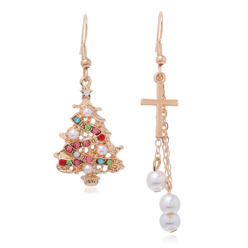 Wholesale cartoon Christmas Santa Claus bell alloy Earrings