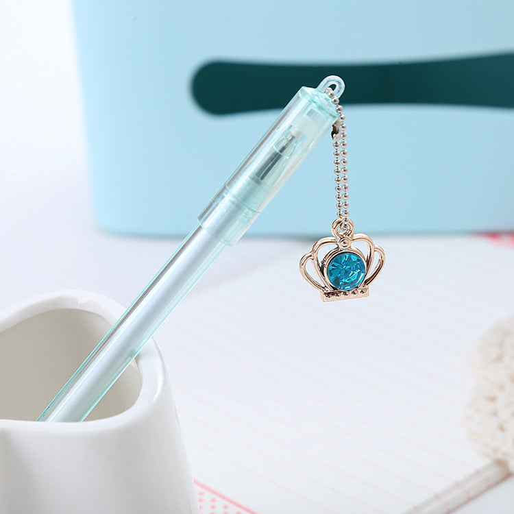 Wholesale Plastic Jewel Crown Pendant Ballpoint Pen
