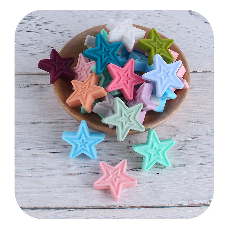 Wholesale 20PCS DIY Pentagram Silicone Beads