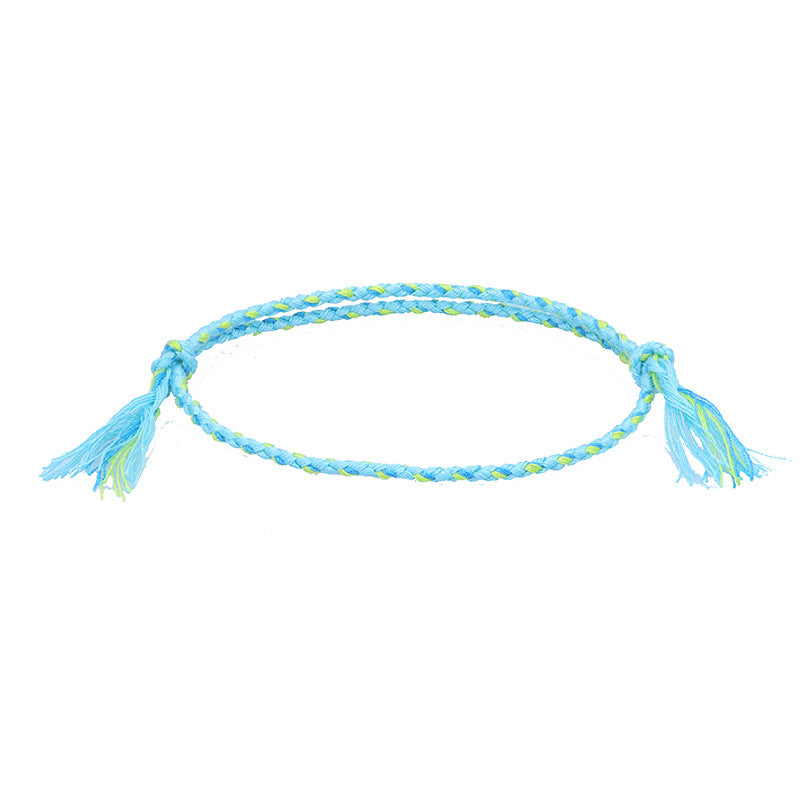 Hebilla de seguridad al por mayor Cuatro hilos Color Pulsera de algodón de poliéster tejido a mano