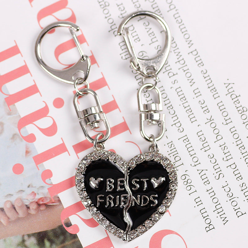 Wholesale Love Diamond Letter Splicing Keychain