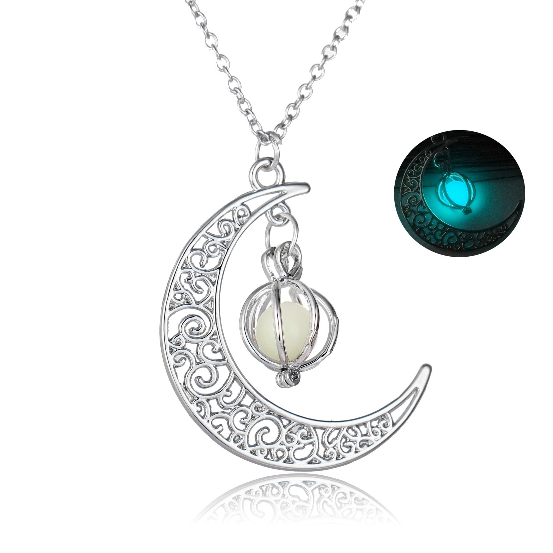 Wholesale Glowing Moon Pumpkin Necklace  Alloy Clavicle Chain
