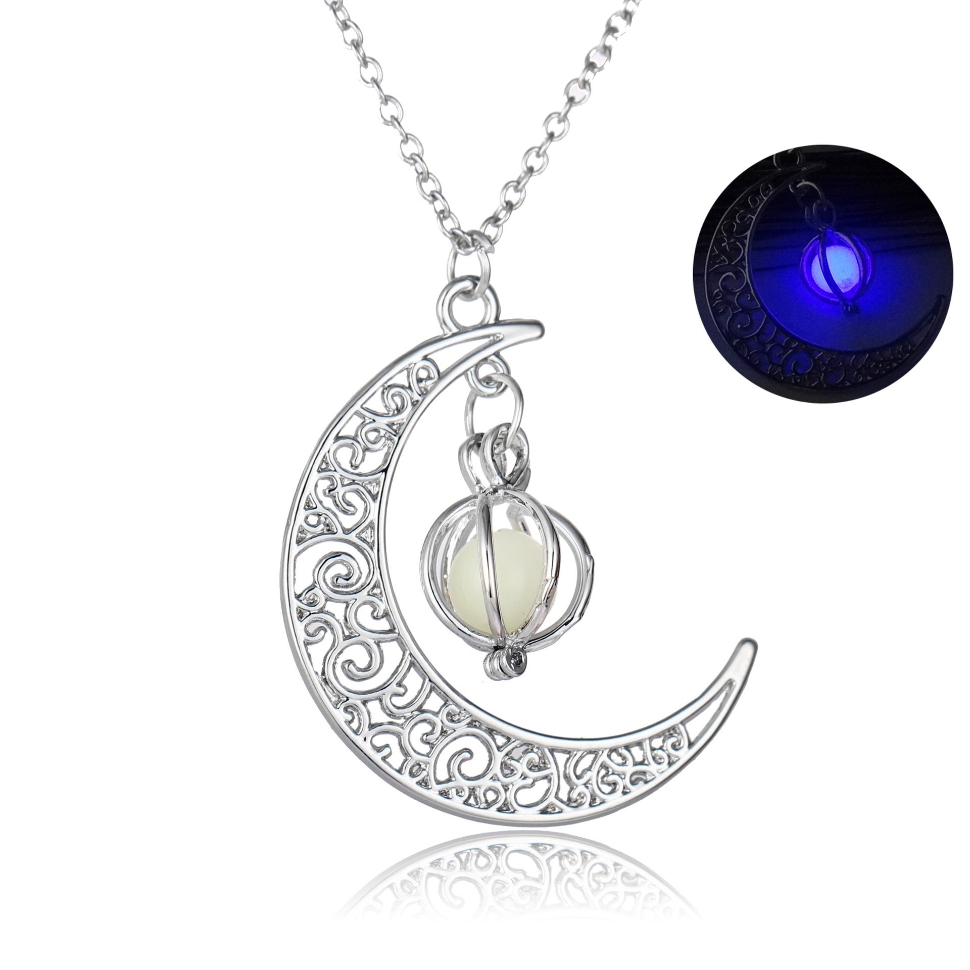 Wholesale Glowing Moon Pumpkin Necklace  Alloy Clavicle Chain