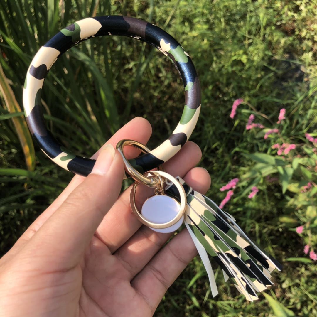 Wholesale Christmas Red Snake Pattern PU Leather Bracelet Keychain