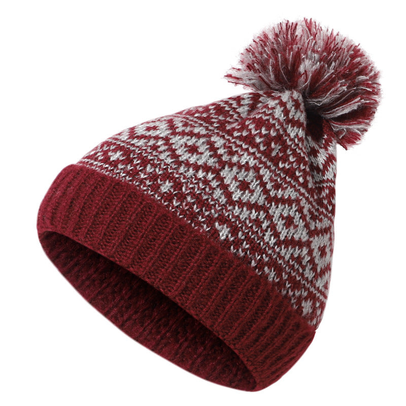Wholesale Autumn and Winter Eavesless Fur Balls Cotton Knitted Hat