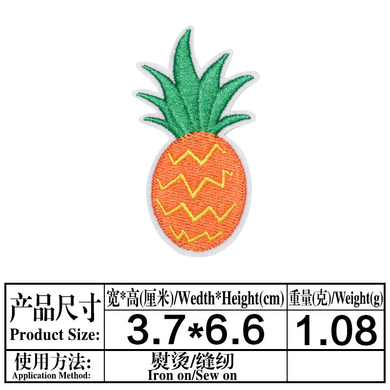 Wholesale 16Pcs Pineapple Embroidered Patches Cloth Sew On Appliques For Clothing DIY Craft Supply Fashion Accessory