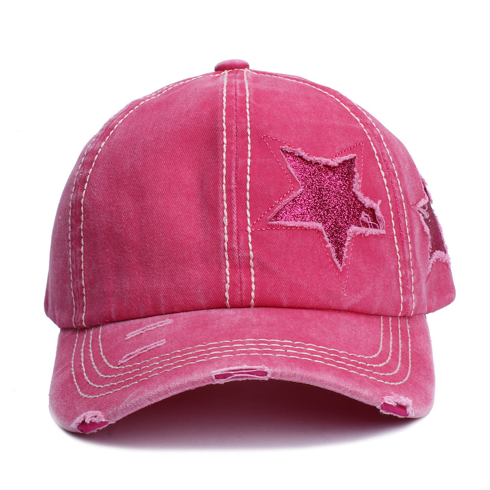 Jefe de fibra acrílica al por mayor Recomendar una antigua gorra de béisbol de cinco estrellas rasgada