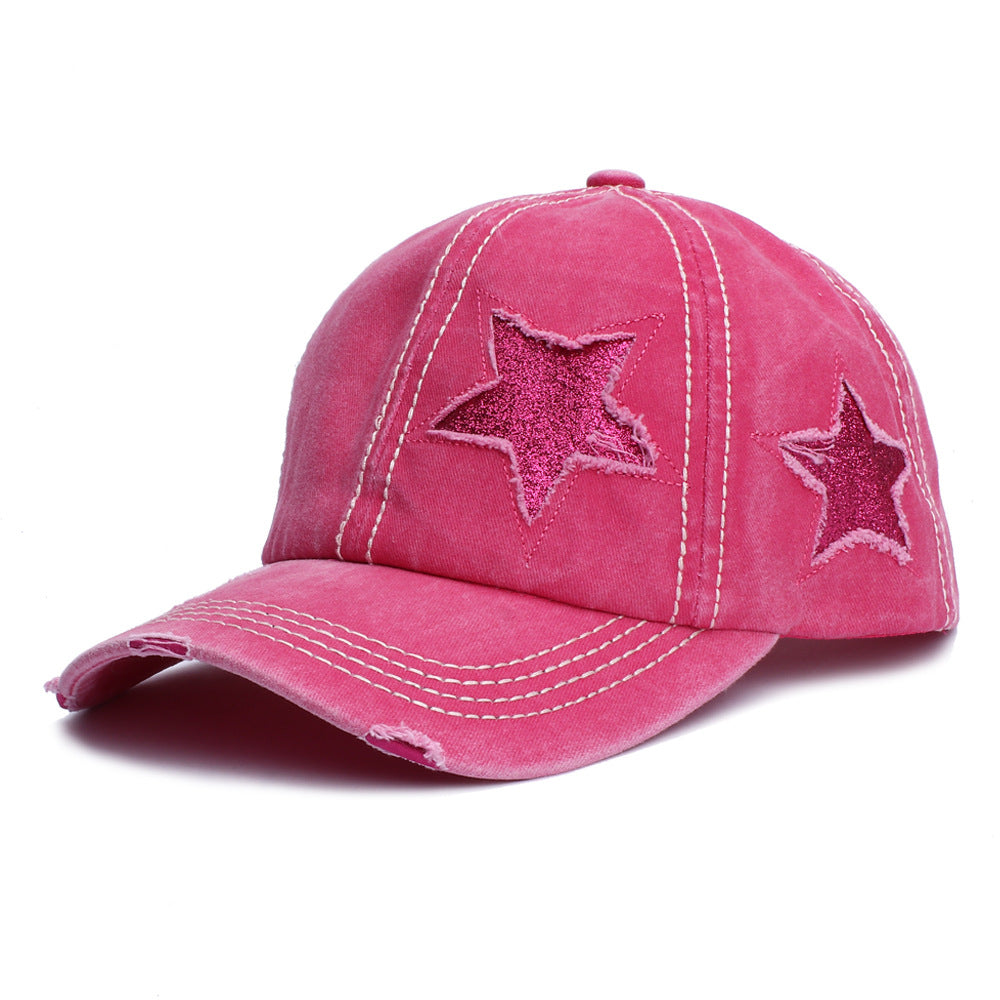 Jefe de fibra acrílica al por mayor Recomendar una antigua gorra de béisbol de cinco estrellas rasgada