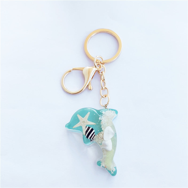 Wholesale 12pcs Luminous Shell Starfish Resin Conch Keychain