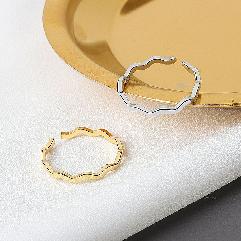 Wholesale Opening Adjustable Wave Copper Rings